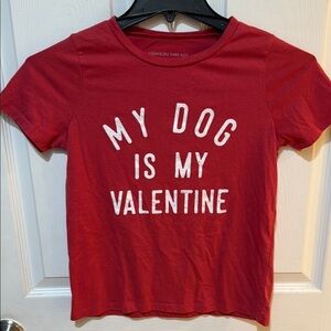 Grayson Threads Red and White Dog Valentine Tee Size S def a year round item!🐾🐾🐾